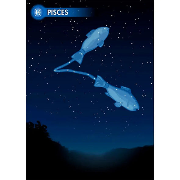 PISCES - Zodiac Sign - 3D Action Lenticular Postcard Greeting Card - NEW Postcard 3dstereo 