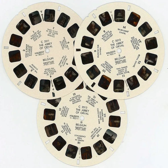 Abbey of Orval - View-Master - Vintage - 3 Reel Packet - 1950s views - (PKT-C351-BS4) Packet 3dstereo 