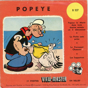 Popeye - View-Master 3 Reel Packet - vintage - (PKT-B527-BS4) Packet 3dstereo 