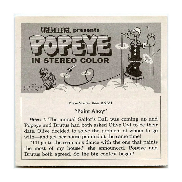 Popeye - ViewMaster 3 Reel Packet - vintage - Vintage - (ECO-B516-S5) Packet 3dstereo 
