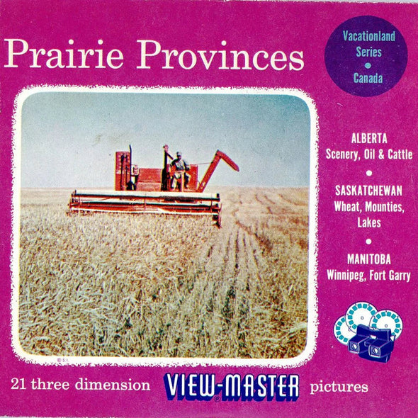 Prairie Provinces - View-Master 3 Reel Packet - 1950s Views - Vintage - (PKT-PRAIR-S3) Packet 3dstereo 