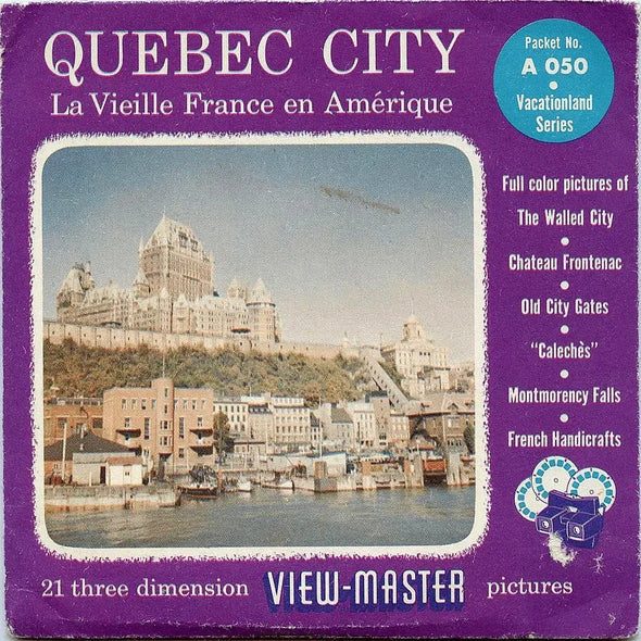 Quebec City - Canada - View-Master Vintage - 3 Reel Packet - 1950s views A050 Packet 3dstereo 