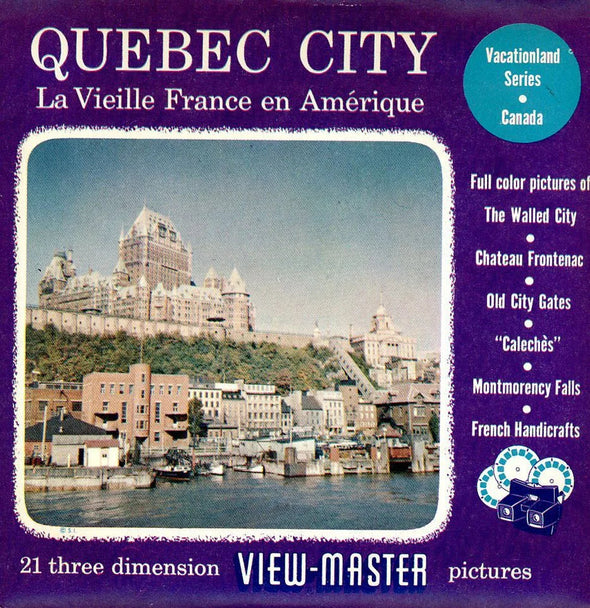 Quebec City - View-Master 3 Reel Packet - 1950s Views - Vintage - (PKT-QUEB-S3) Packet 3dstereo 