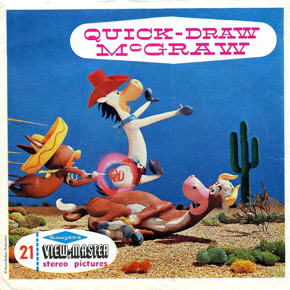 Quick Draw McGraw - View-Master 3 Reel Packet - 1960s - Vintage -(ECO- –