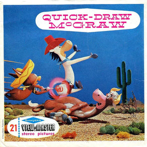 Quick Draw McGraw - View-Master 3 Reel Packet - 1960s - Vintage -(ECO-B534-BS6) Packet 3Dstereo 