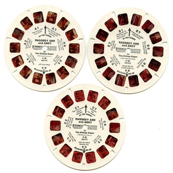 Raggedy Ann & Andy - View-Master 3 Reel Packet - 1970s - Vintage - (PKT-K88-G6nk) Packet 3Dstereo 
