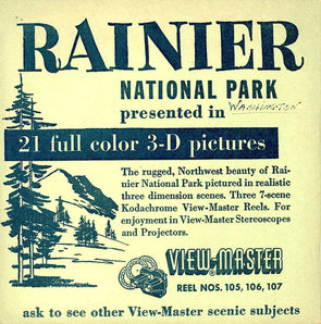 Rainier National Park - View-Master 3 Reel Packet - 1950s Views - Vintage - (ECO-RAINI-S2)