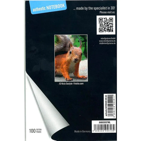 RED SQUIRREL - Two (2) Notebooks with 3D Lenticular Covers - Unlined Pages - NEW Notebook 3Dstereo.com 