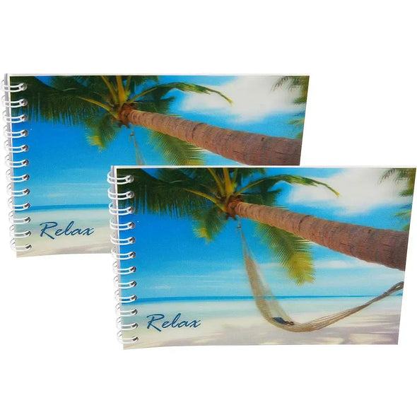 RELAX -  Two (2) Notebooks with 3D Lenticular Covers - Graph Lined Pages - NEW
