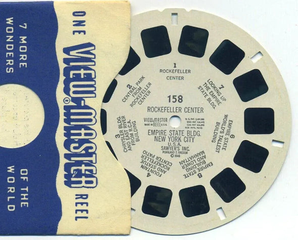 Rockefeller Center Empire State Bldg. - New Jersey City, U.S.A. - View-Master Printed Reel - vintage - (REL-158) 3dstereo 