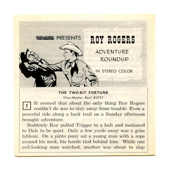 Roy Rogers - Adventure Roundup - View-Master 3 Reel Packet - 1960s - vintage - (PKT-B475-S4) Packet 3Dstereo 