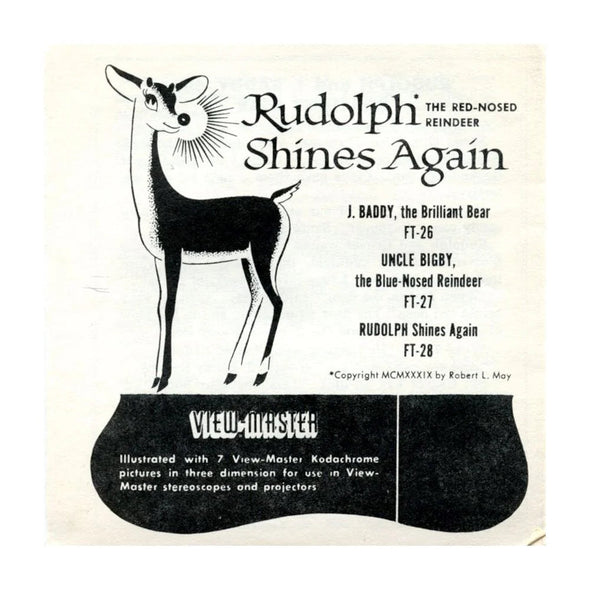 Rudolph - View-Master 3 Reel Packet - 1960s Views - Vintage - (PKT-B870-S5) Packet 3dstereo 