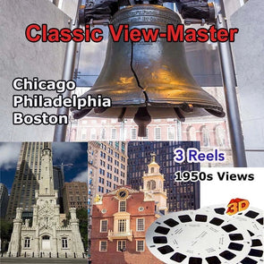 Chicago-Philadelphia-Boston - Vintage Classic View-Master - 1950s views CREL 3Dstereo 
