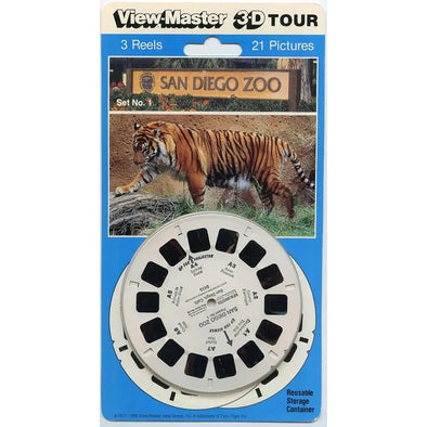 San Diego Zoo No.1 - View-Master 3 Reel Set on Card - NEW - (VBP-5410)