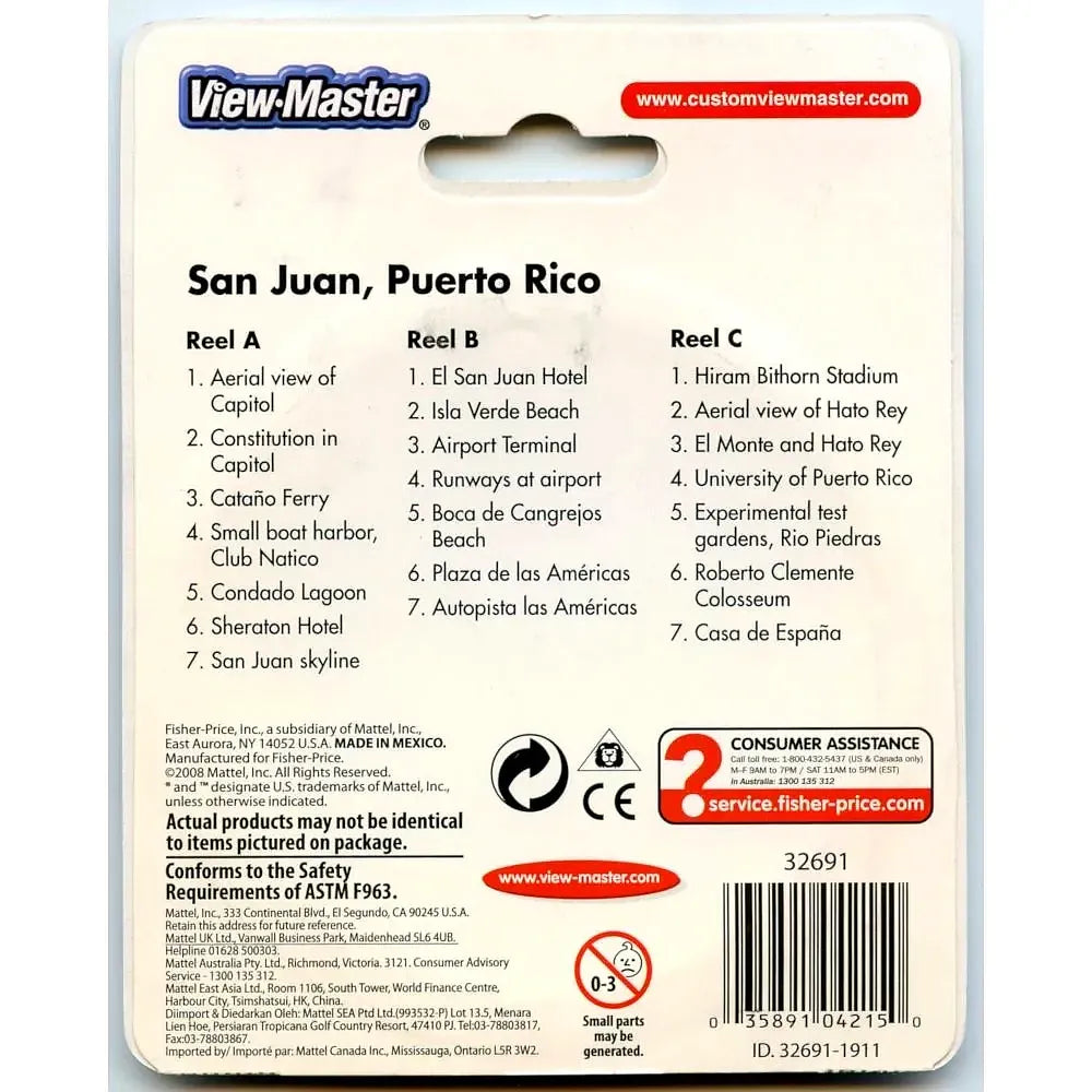 San Juan Puerto Rico - View-Master 3 Reel Set on Card - NEW - (VBP