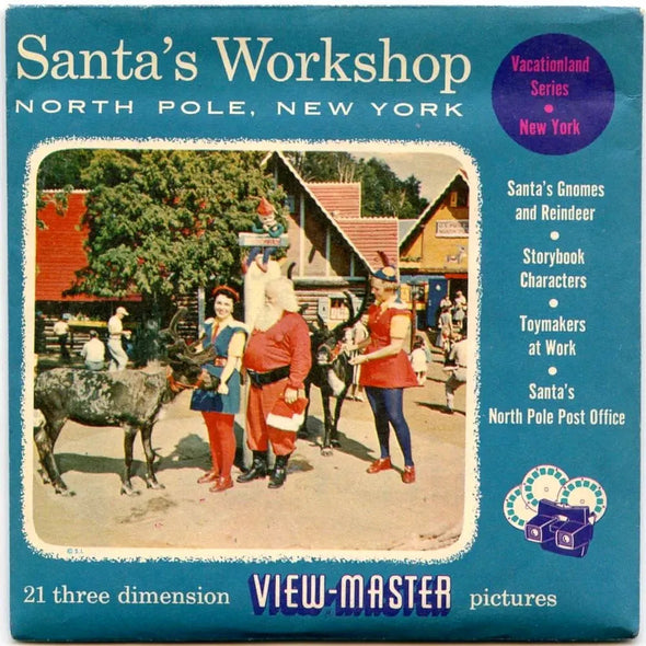 Santa's Workshop North Pole, New York - View-Master 3 Reel Packet - 1950s views - vintage - (PKT-SANWOR-S3) Packet 3dstereo 