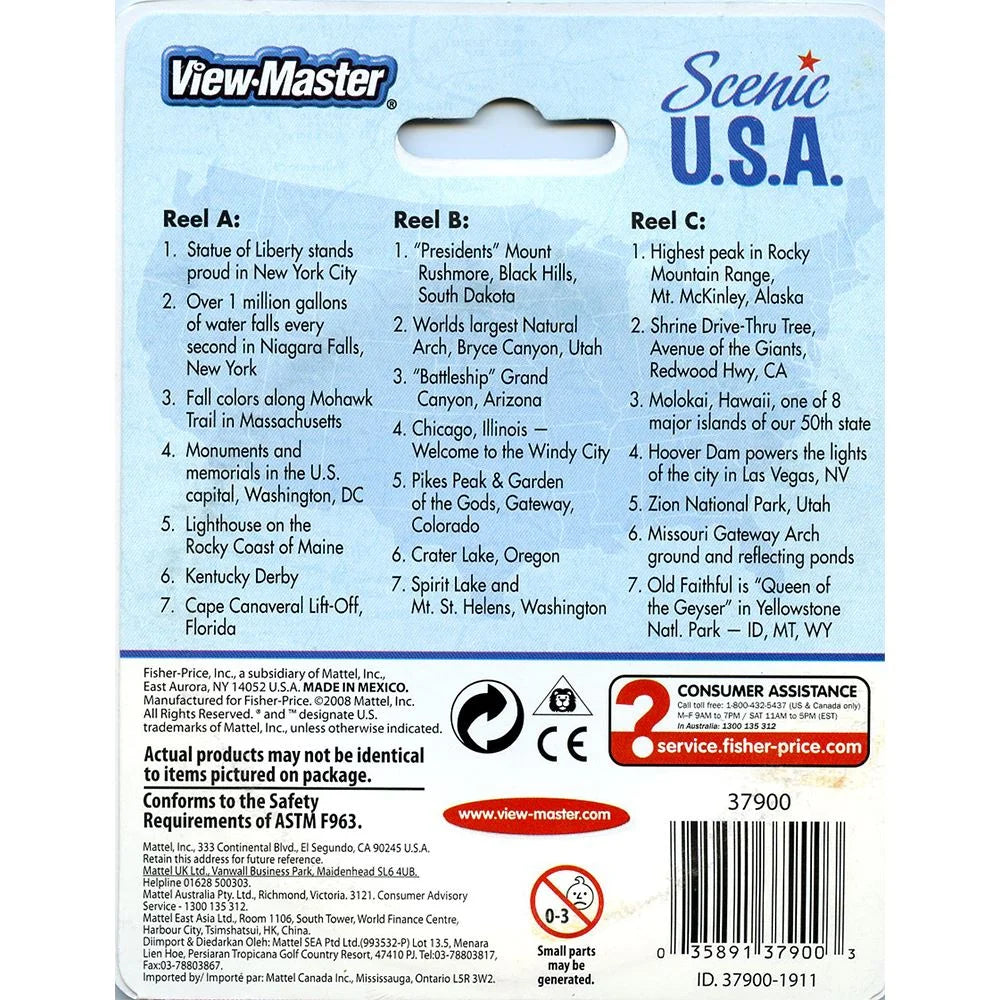 Scenic U.S.A - View-Master 3 Reel Set on Card - NEW - (VBP-7900) –