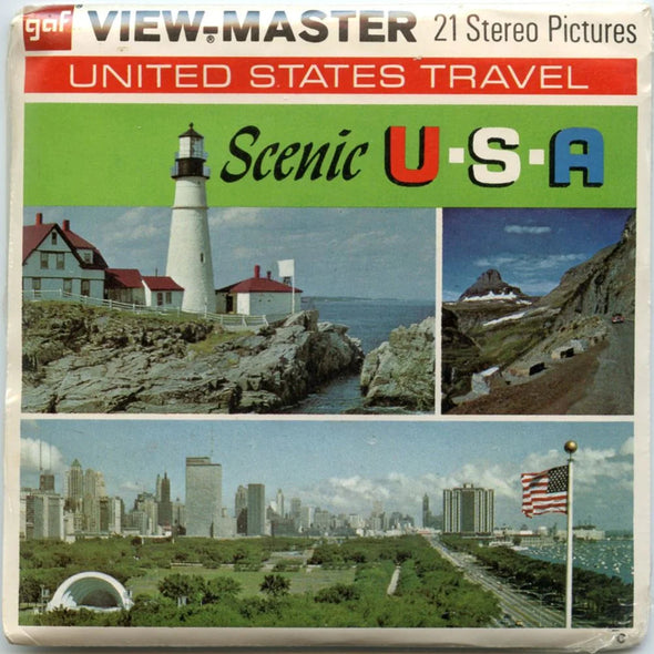 Scenic U.S.A. - View-Master - Vintage - 3 Reel Packet - 1970s views - (PKT-A996-G3Cm) Packet 3Dstereo 