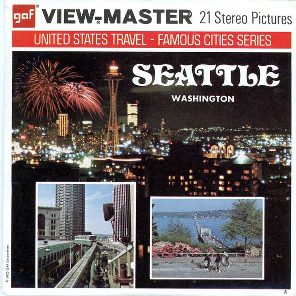 Seattle Washington - View-Master 3 Reel Packet - 1970s Views - Vintage - (PKT-A274-G3Ank)