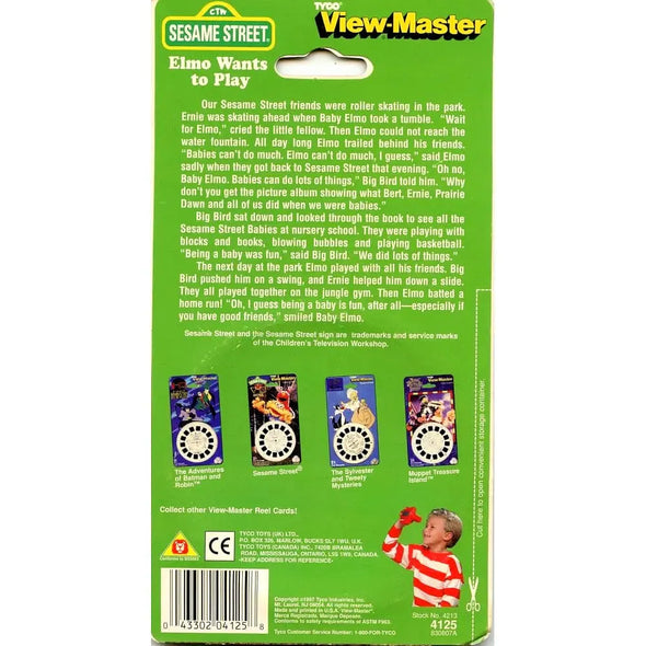 Sesame Street - Elmo Wants to Play - View-Master 3 Reel Set on Card - NEW - (VBP-4125) VBP 3dstereo 