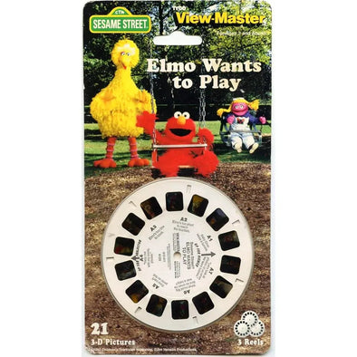Sesame Street - Elmo Wants to Play  - View-Master 3 Reel Set on Card - NEW - (VBP-4125)