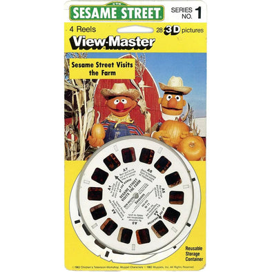 Sesame Street Visits the Farm -Serie No. 1 - View-Master - 4 Reel Set on Card - NEW - (M11)