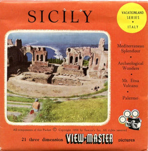 Sicily - Views-Master 3 Reel Packet - 1950s views - vintage ( PKT-SICILY-BS3) 3Dstereo.com 