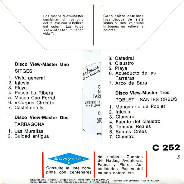 Sitges Tarragona Poblet - ViewMaster - Vintage - 3 Reel Packet - 1960s views - (PKT-C252-BS6) Packet 3dstereo 