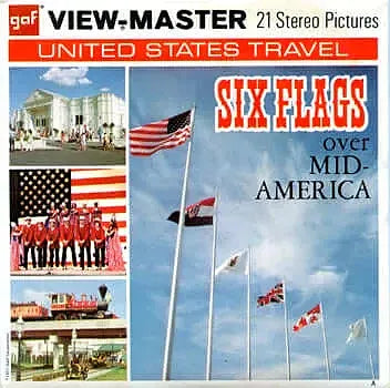 Six Flags over Mid America - St. Louis - View-Master 3 Reel Packet - 1970s views - vintage - (PKT-A458-G3A) Packet 3Dstereo 