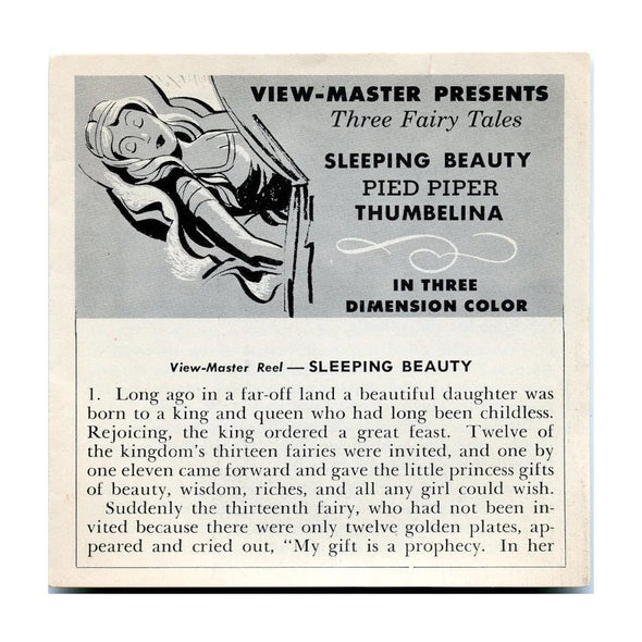 Sleeping Beauty - View-Master 3 Reel Packet - 1950s views - vintage - (ECO-SLEEPBEAU-S3) Packet 3Dstereo 