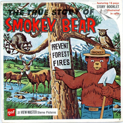 The True Story of Smokey Bear - View-Master 3 Reel Packet - 1960s - Vintage - (ECO-B405-G1A) Packet 3Dstereo 