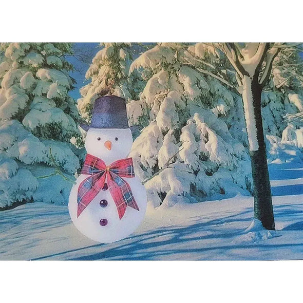 Snowman in the snow - Animated - 3D Lenticular Postcard Greeting Card - NEW Postcard 3dstereo 