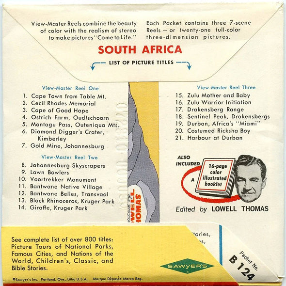 South Africa - Coin & Stamp - View-Master - Vintage - 3 Reel Packet - 1960s views - (PKT-B124-S6sc) Packet 3Dstereo 