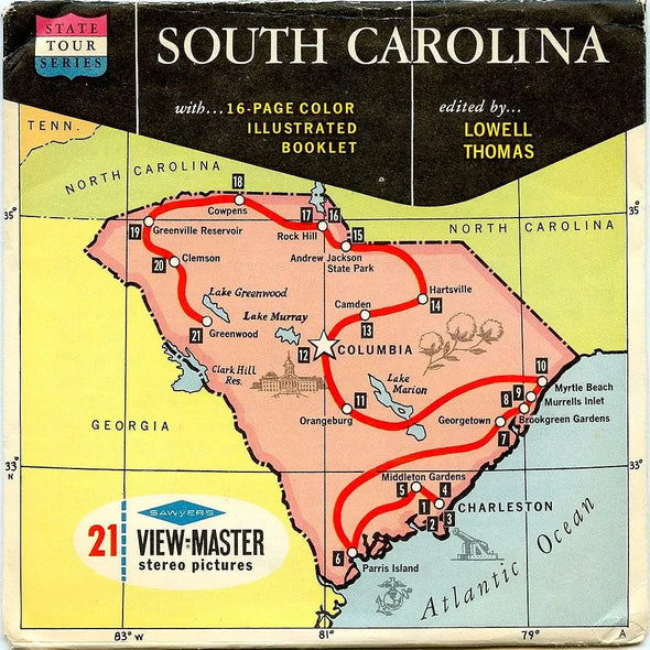 South Carolina - View-Master 3 Reel Packet - 1960s views - vintage - (ECO-A905-S6A) Packet 3dstereo 