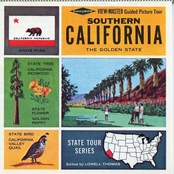 Southern California - California - View Master 3 Reel Packet - 1960's views - vintage - (PKT-A169-S6A) Packet 3dstereo 
