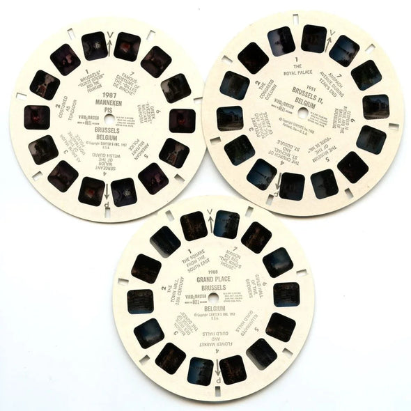 Souvenirs of Brussels - View-Master - 3 Reel Packet - 1950s views - vintage - (PKT-BRUS-BS3) Packet 3dstereo 