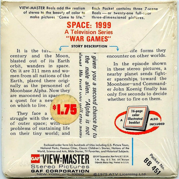 Space: 1999 - View-Master 3 Reel Packet - 1970s - vintage - (PKT-BB451-G5Am) Packet 3dstereo 