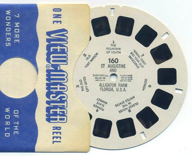 St Augustine and Alligator Farm - Florida, U.S.A. - View-Master Printed Reel - vintage - (REL-160) 3dstereo 
