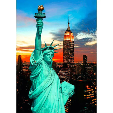 Statue of Liberty and New York City skyline - 3D Lenticular Postcard Greeting Card - NEW Postcard 3dstereo 