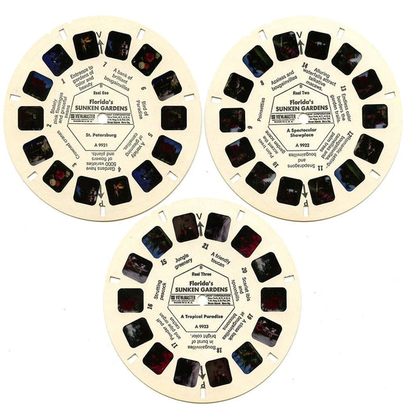 Sunken Gardens - View-Master 3 Reel Packet - 1970s views - vintage - (ECO-A992-G1B) Packet 3dstereo 
