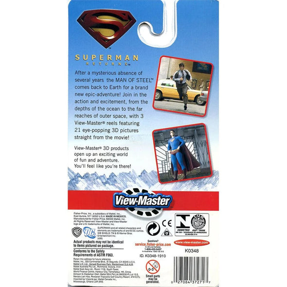 Superman - Returns - View-Master 3 Reel Set on Card - NEW - (0348) VBP 3dstereo 