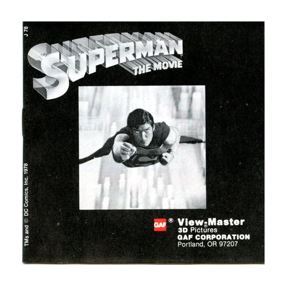 Superman The Movie - View-Master 3 Reel Packet - 1970s - Vintage - (PKT-J78-G6nk) Packet 3dstereo 