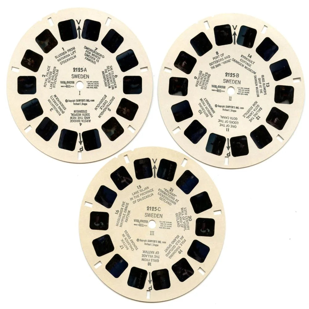 Sweden - View-Master 3 Reel Packet - 1950s Views - Vintage - (ECO-SWED –