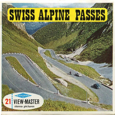 Swiss Alpine Passes - View-Master 3 Reel Packet - 1960s views - vintage - (ECO-C127-BS6) Packet 3dstereo 
