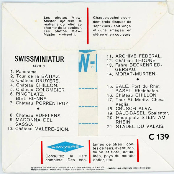 Swissminiatur - View-Master 3 Reel Packet - 1970s views - vintage - (ECO-C139-BS6) Packet 3dstereo 