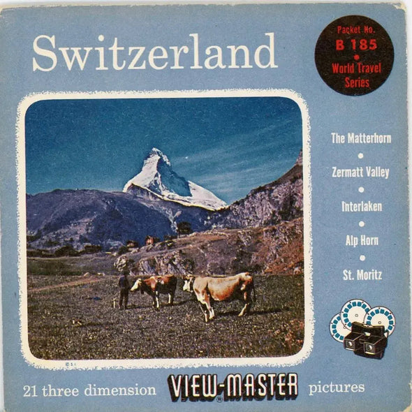 Switzerland - View-Master 3 Reel Packet - 1960s Views - vintage - (ECO-B185-S4) Packet 3dstereo 