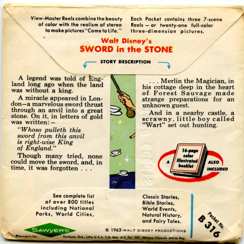 Sword in the Stone - View-Master - Vintage - 3 Reel Packet - 1960s vie –