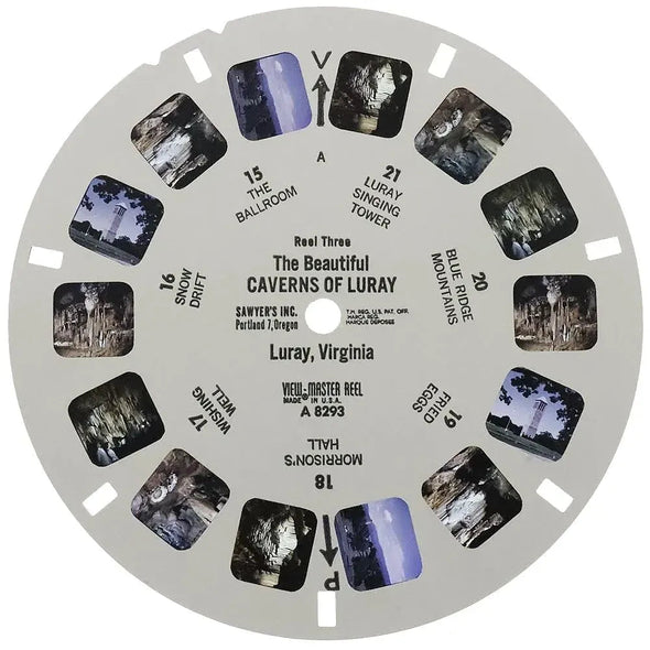 The Beautiful Caverns of Luray - View-Master 3 Reel Packet - 1960s - vintage - (A829-S6A) Packet 3dstereo 