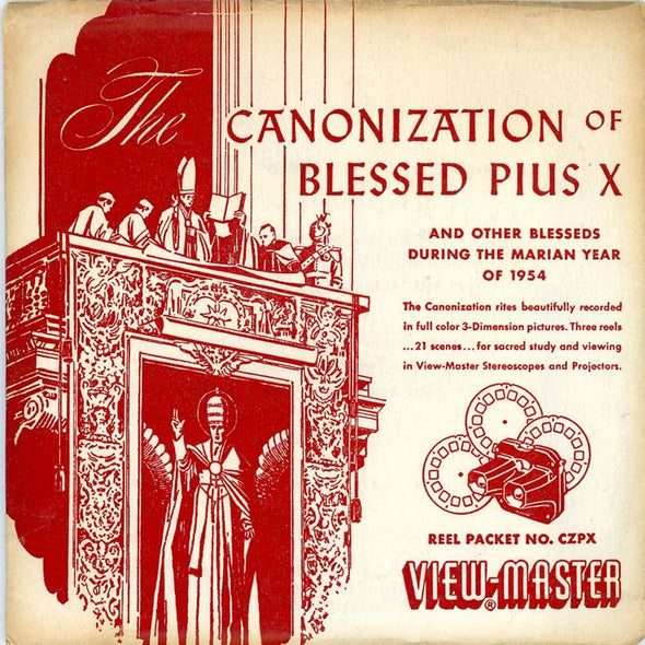The Canonization of Blessed Pius X - View-Master 3 Reel Packet - 1950s - Vintage - (ECO-CANON-S2)