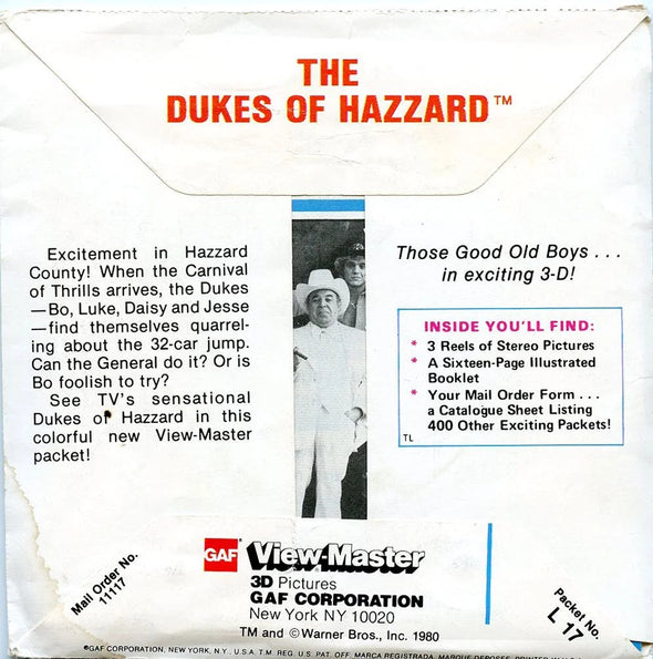 The Dukes of Hazzard - View-Master 3 Reel Packet - 1980s - Vintage - (L17-G6) Packet 3dstereo 